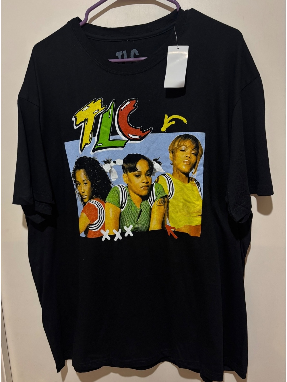 TLC 90s R&B Hip Hop Graphic T Shirt Black XL Music Band Tee NWT